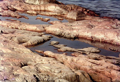 Miniaturlandschaft, steinerne Seenplatte